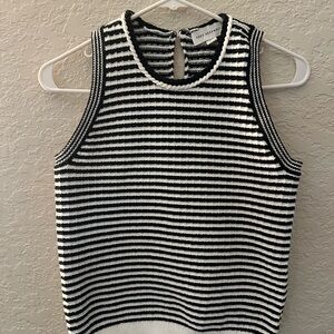 Free Assembly Black & White Stripes Knit Tank Top Woman Size XS